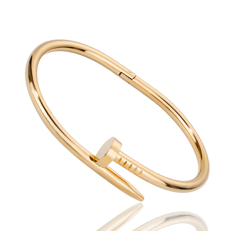 YiXin1 Titanium Steel Bracelet with 18K Gold Plating \u0026 Diamond Inlays - Elegant Luxury Meets Minimalistic Chic